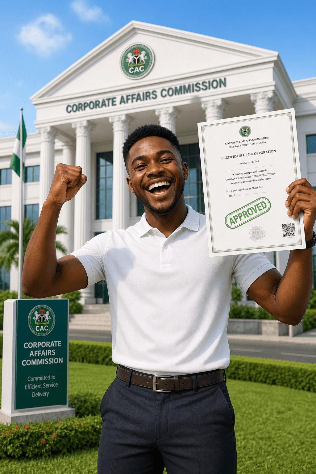 Entrepreneur holding a CAC certificate of incorporation